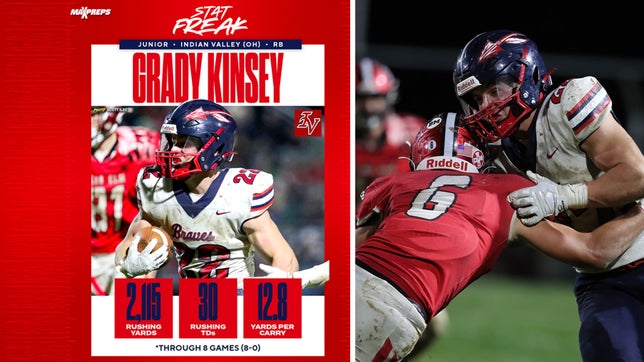 Indian Valley star has piled up over 2,100 yards and 30 touchdowns in just eight games.