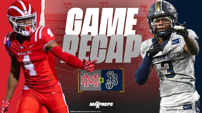 Highlights of Mater Dei's (Santa Ana, CA) 59-14 win over St John Bosco (Bellflower, CA).