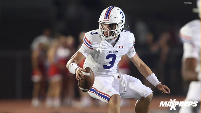 Folsom high school (Folsom, CA) kept rolling Friday night, with an overwhelming win vs Downey Knights of Modesto, 68-28, in the second round of the CIF Sac-Joaquin Section Division I playoffs.
