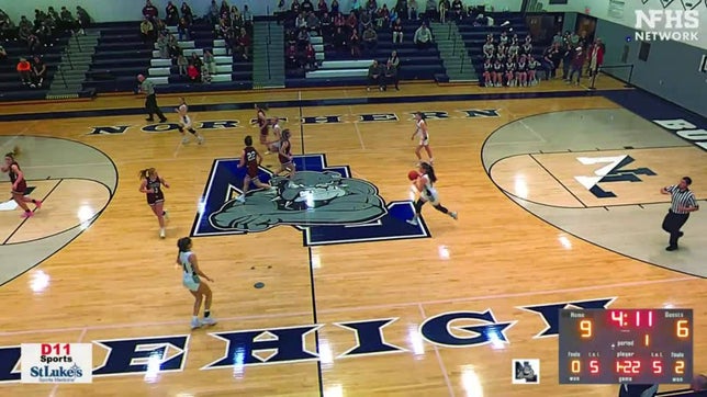 Northern Lehigh senior scores her 1000th point.