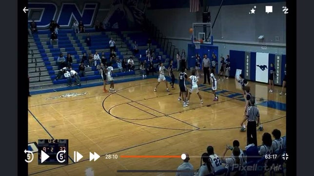 Freshman Tyonne Brown with steal and first Varsity dunk.