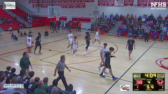 Rice Memorial's Owen Eaton with the steal and dunk.