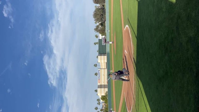 J. Sanchez #21 sets the tempo with a strong approach at the plate, starting it off with a leadoff Double down the line.