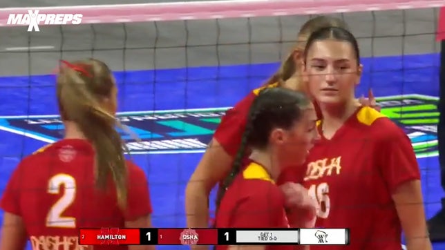 Highlights of Divine Savior's girls varsity volleyball team defeating Hamilton high school 3-1.