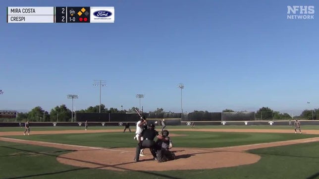 Crespi beat Mira Costa 3-2 in the bottom of the 9th to advance in the postseason.