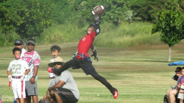 Titan Lacaden of All Blacks Crusaders (HI) is only in fifth grade, but that didn't stop the University of Hawaii from offering him a football scholarship.