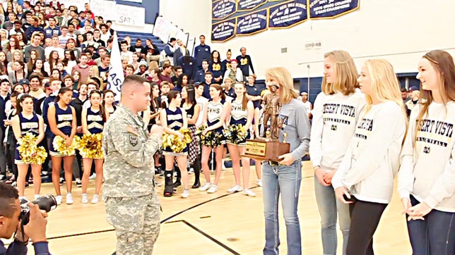 TOC 2014-15 The MaxPreps Tour of Champions presented by the Army National Guard, stopped at Desert Vista (Phoenix, AZ) to present the girls volleyball team with the prestigious Army National Guard National Rankings Trophy. Video by: Norris Thomas