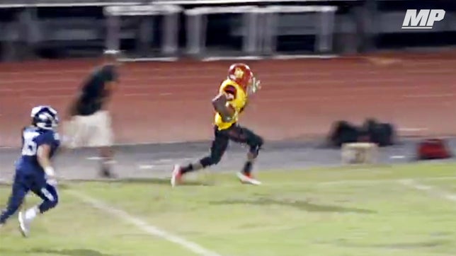 Deerfield Beach's (FL) starting running back Jakari Norwood shows off his speed with this 75-yard touchdown run.