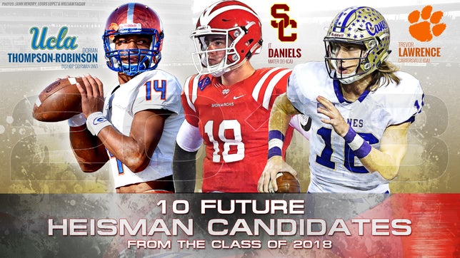 The Class of 2018 is loaded with some big-time players. Here are 10 players who will have a good chance to win a Heisman Trophy during their college careers.