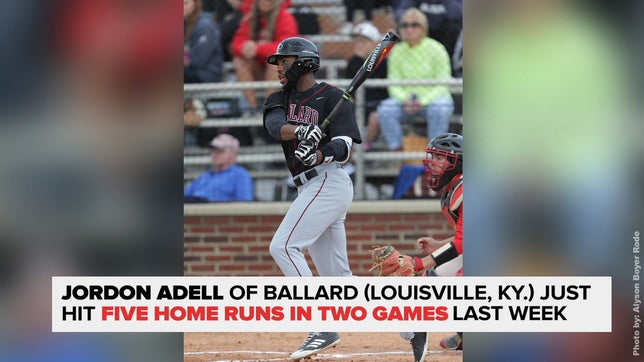 Jordon Adell, a top recruit from KY, leads the country with 21 homers.