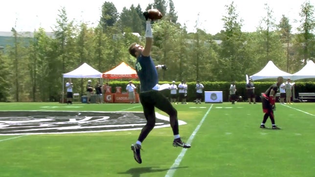 No. 1 ranked tight end in the class of 2016 is IMG Academy's Isaac Nauta.  At the 2015 Nike The Opening he dominates the defense with his routes, strength and hands.