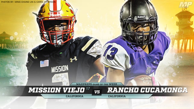 View images by photographer  Heston Quan of Rancho Cucamonga @ No. 17 Mission Viejo in Southern California in the MaxPreps Game of the Week.