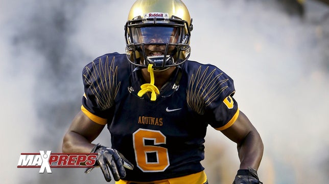 http://www.maxpreps.com/athlete/sam-bruce/vjAvFejaEeO00gAmVebEWg/default.htm

Highlights of St. Thomas Aquinas' (FL) 4-Star WR Sam Bruce.