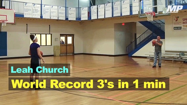 Leah Church crushes the 3's in 1 min record with 32.