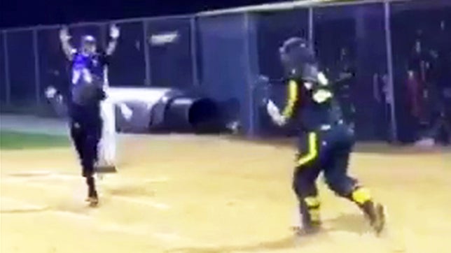 Catcher hits runner & coach with errant throw.