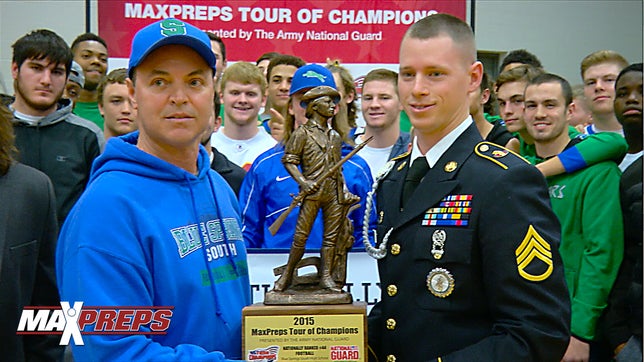 The MaxPreps Tour of Champions presented by the Army National Guard, stopped at Blue Springs South (MO) to present the football team with the prestigious Army National Guard National Rankings Trophy. Video by: Isaac Honer