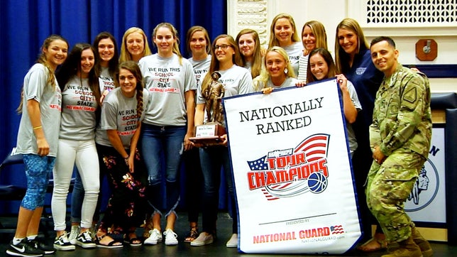 The MaxPreps Tour of Champions presented by the Army National Guard, stopped at Manasquan (NJ) high school to present the girls basketball team with the prestigious Army National Guard National Rankings Trophy.