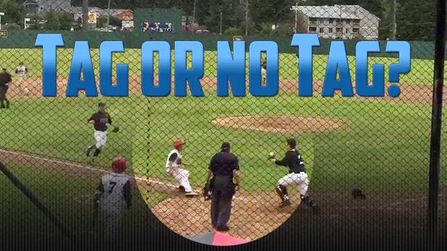 Snohomish's Derrek Johnson ruled to have dodged tag in run down.