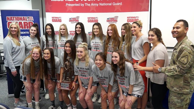 The MaxPreps Tour of Champions presented by the Army National Guard, stopped at Santa Margarita (CA) high school to present the girls volleyball team with the prestigious Army National Guard National Rankings Trophy. Video by: Bob MacColl