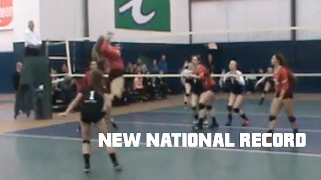 Sarah Tabit of Mt. Morris (MI) set the national record Thursday night by finishing her season with 1076 kills.