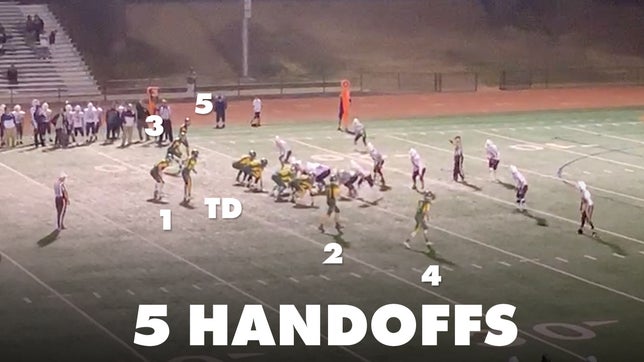 This might be the first quintet reverse pass for touchdown in high school football history.