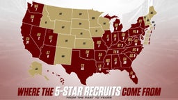 Which states produce the most 5-star recruits?