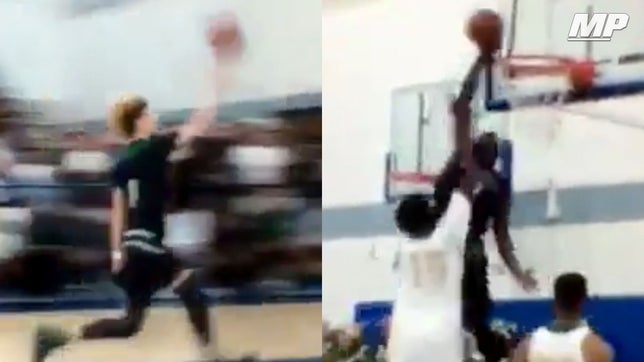 Chino Hills (CA) LaMelo Ball and Elizjah Scott connect on a big-time alley-oop.

Courtesy of Tommy Kiss of Southern California news group.