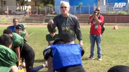 Dick Vermeil gives epic speech at Polynesian Bowl practice