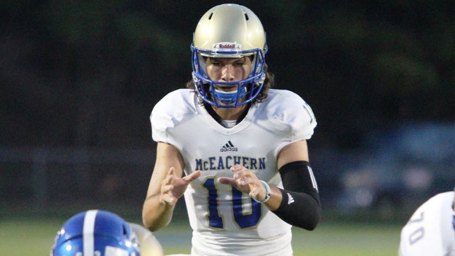 McEachern's (GA) four-star quarterback Bailey Hockman catches a touchdown pass on this trick play.