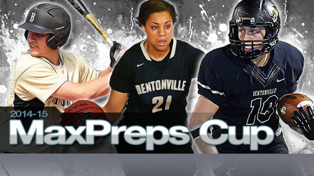 Bentonville (AR) won 10 state titles this year to win its second-straight MaxPreps Cup, as Cardinal Gibbons (NC), Carmel (IN), St. Thomas Aquinas (FL) and Darien (CT) round out the top five.