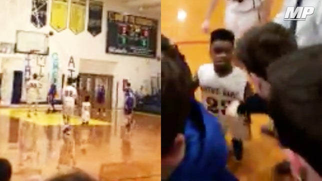 Notre Dame-Green Pond's (PA) Mike Purvis makes his first basket of his career on senior night.

Courtesy of @joey_simmons_