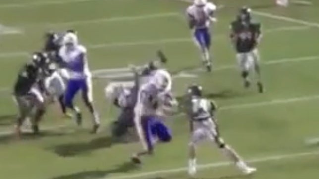 Sumter (SC) senior running back Quintein Anderson somersaults over the defender's back, lands on his feet and scores TD.