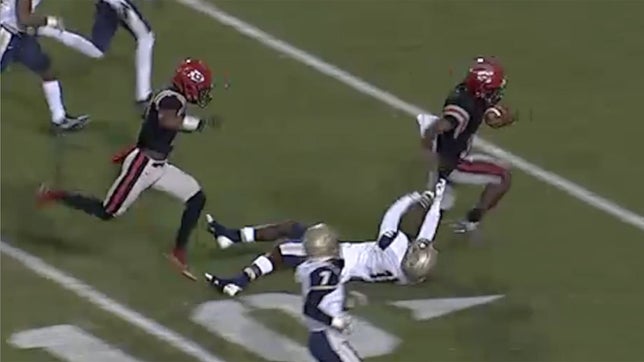 No. 5 ranked recruit Cam Akers final stat line was tremendous seven total touchdowns, 228 yards passing and 217 yards rushing.
