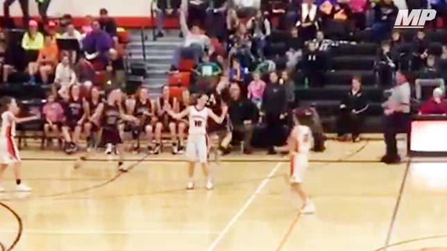 Sarah Theiler of Arlington high school nails this buzzer-beater over her shoulder from deep without even looking.

Courtesy of hudl.