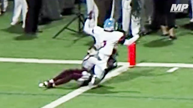Midland Lee's (TX) Taye Britt gives us one of the best catches of the year as he pins the ball on the defender's back for one of the top plays of the year.