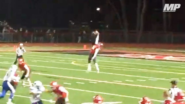 Bridgeport's (WV) Koby Kiefer shows off his athleticism saving this high snap as he snags with one hand and gets the punt off.