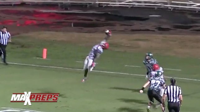South Mecklenburg's (NC) Moryah Johnson makes an unbelievable one-handed interception in his own endzone as time expires to beat Myers Park (NC) in overtime.
