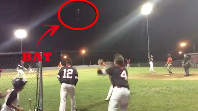 Epic bat flip after game-winning hit to secure top seed in Class 2A.
