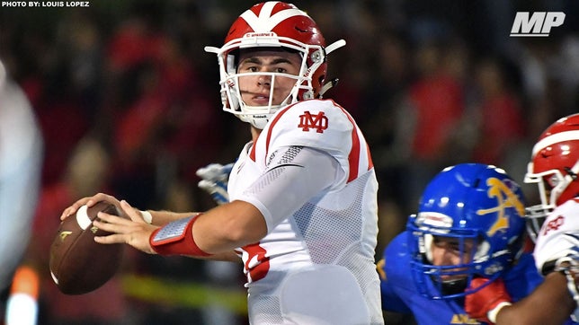 Mater Dei's (CA) 5-star quarterback JT Daniels shows why is the top rated pro style quarterback in the Class of 2019.