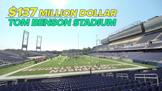 Tom Benson Hall of Fame Stadium in Canton, Ohio and its 23,000-capacity facility is nearly double that of the next biggest high school stadium, Katy (12,000).