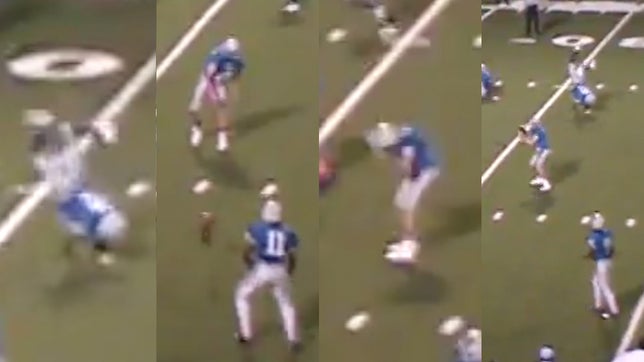 MaxPreps can guarantee you have not seen this kind of trick play before. Named "Capt'n Crunch," the play by the Monticello Junior High School football team (AR) features a cartwheel, a lateral bounce pass, and a classic reaction from the quarterback. With all of this going on, Doerian Allen eventually catches the pass for the touchdown.