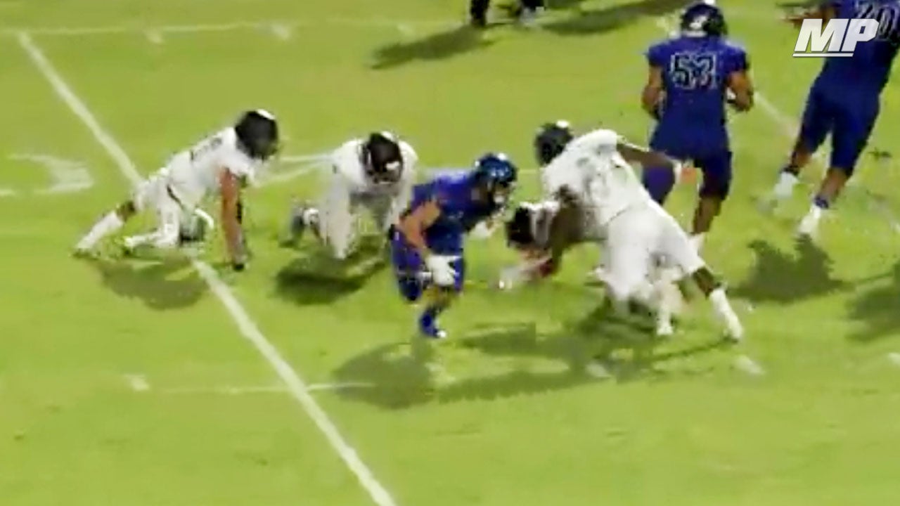 Drake Anderson makes defenders tackle each other, twice