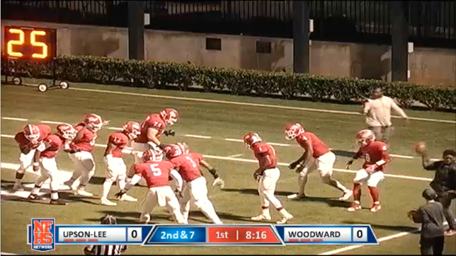Woodward Academy (GA) gets in on the mannequin challenge after a TD from Ryan Glover to Josh Johnson.  Courtesy NFHS Network