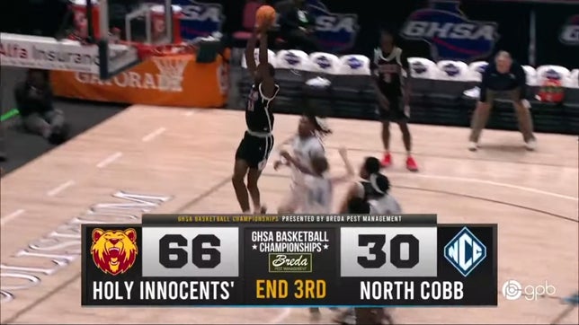 Highlights of Holy Innocents Episcopal's (Atlanta, GA) 84-45 win over North Cobb Christian (Kennesaw, GA) in Georgia's private school state championship game. Five-star North Carolina signee Caleb Wilson finished with 33 points, 13 rebounds, three assists and three blocks.