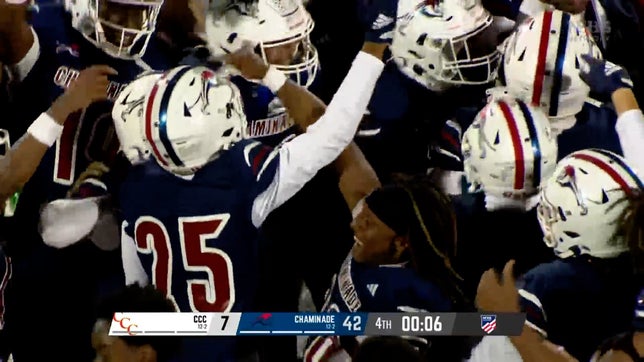 Highlights of No. 11 Chaminade-Madonna's 42-7 win over Clearwater Central Catholic (Clearwater, FL) in the FHSAA 1A state championship. It was the Lions fourth straight state title and seventh over the last eight years.