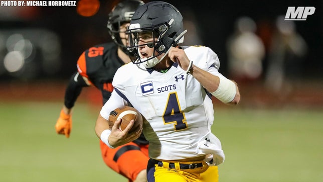 Highlights of Highland Park's (TX) 4-star quarterback Chandler Morris in its 66-59 win over Rockwall (TX). He threw for 474 yards and five scores to go with another 180 yards rushing and four more touchdowns.