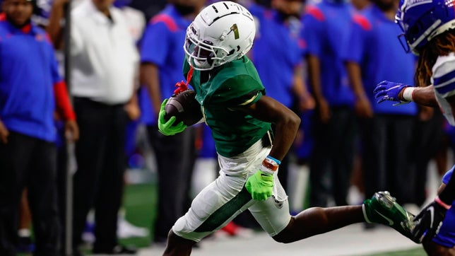 Highlights of DeSoto's (TX) 5-star wide receiver Johntay Cook II going off for 10 receptions, 230 yards and five touchdowns in the Eagles 86-26 win over Lake Ridge (Mansfield, TX).