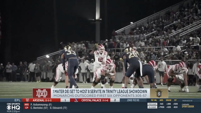 Zack Poff and Steve Montoya join Amanda Guerra on CBS HQ to discuss the biggest game of the week as No. 1 Mater Dei (CA) hosts No. 8 Servite (CA).