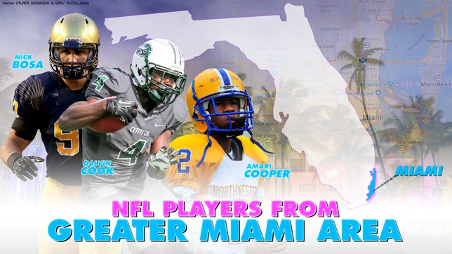The greater Miami area has more NFL players than 56 states. Some players include Nick Bosa, Dalvin Cook, Lamar Jackson, Amari Cooper, Sony Michel and Teddy Bridgewater.