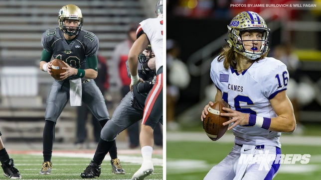 Comparison of High School Football highlights of the two National championship Quarterbacks of the 2019-20 college football season. Joe Burrow from Athens (The Plains, Ohio) and Trevor Lawrence from Cartersville (Ga.)
